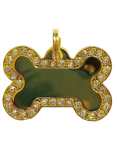 Placa de identificación hueso con perlas