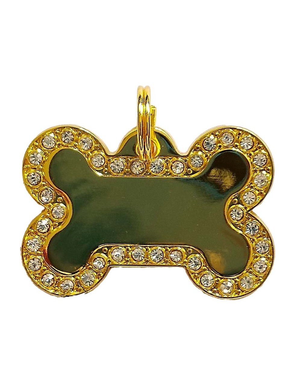 Placa de identificación hueso con perlas