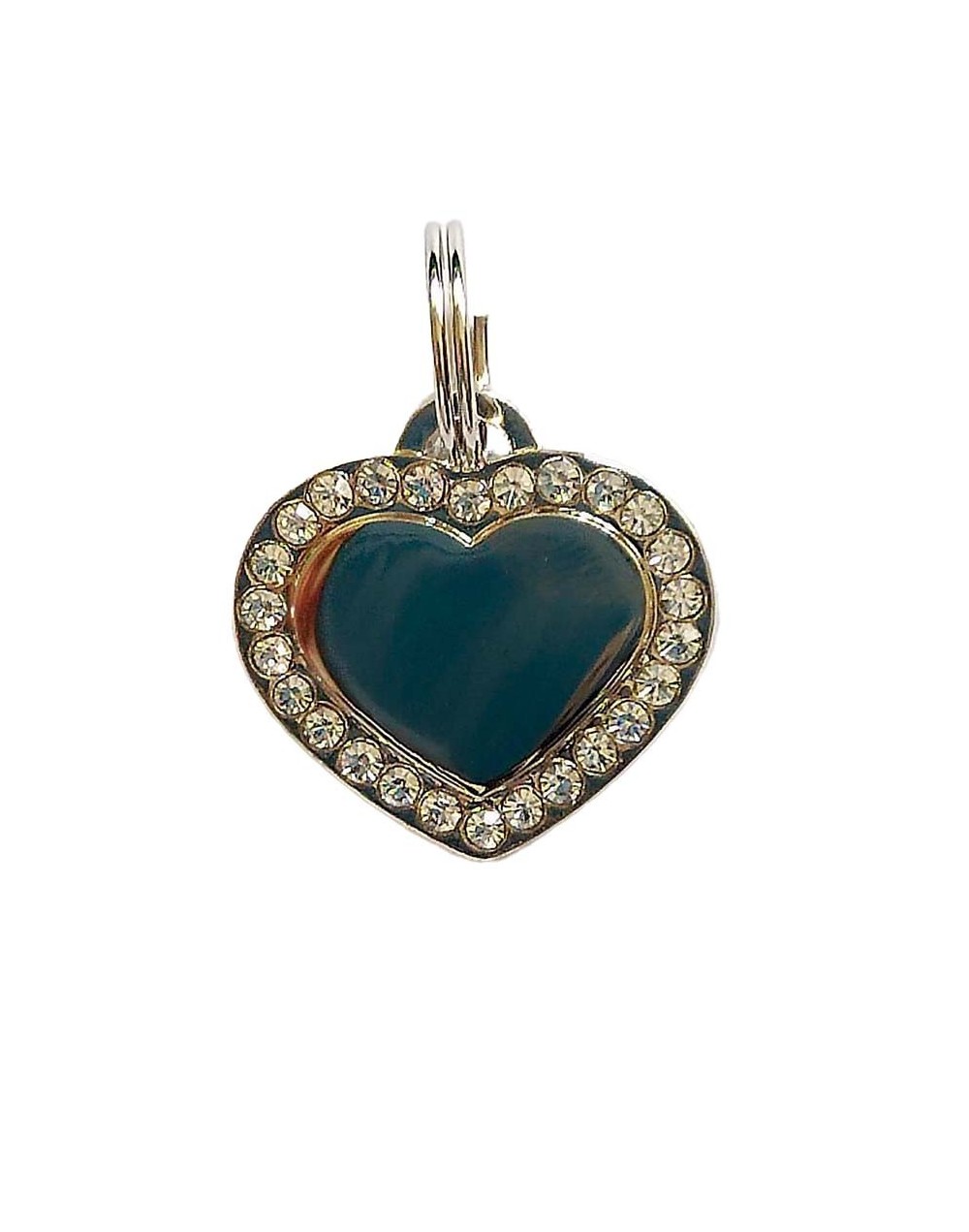 Placa de identificación corazón dorado y plateado