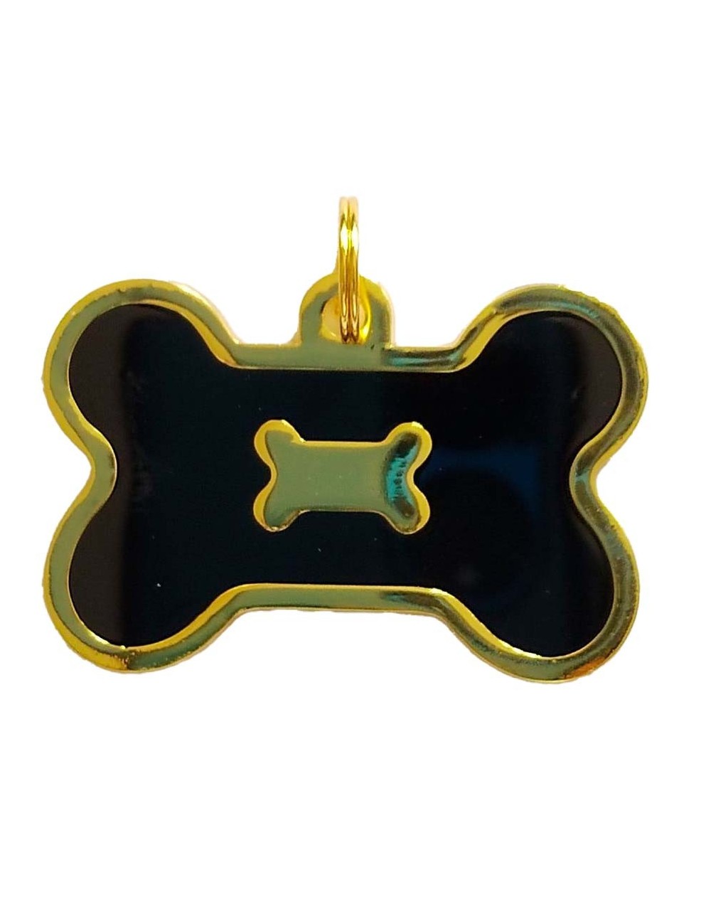 Placa de identificación hueso plateado y dorado