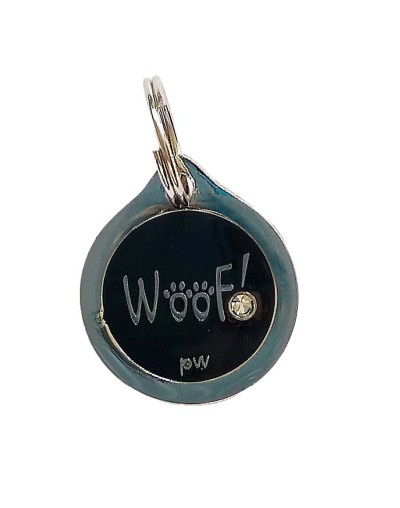 Placa de identificación circular meow y woof