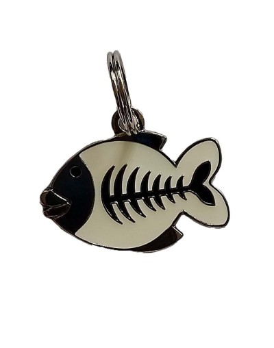 Placa de identificación en forma de pescado