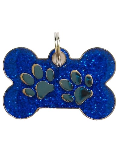 Placa de identificación escarchada azul oscuro