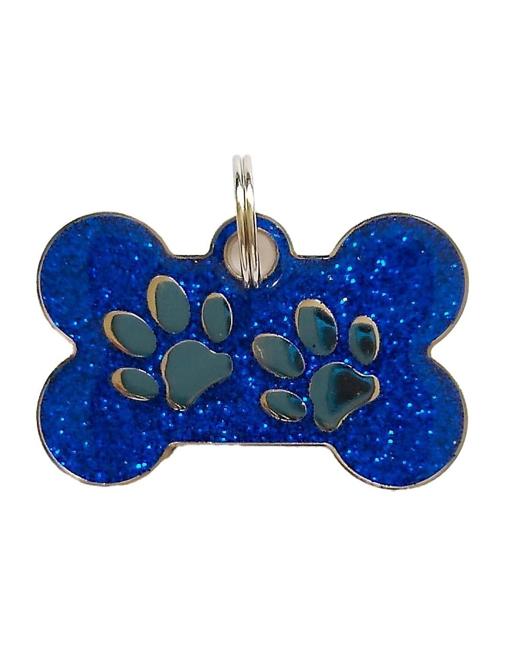 Placa de identificación escarchada azul oscuro