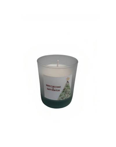 Vela en vaso de vidrio navidad