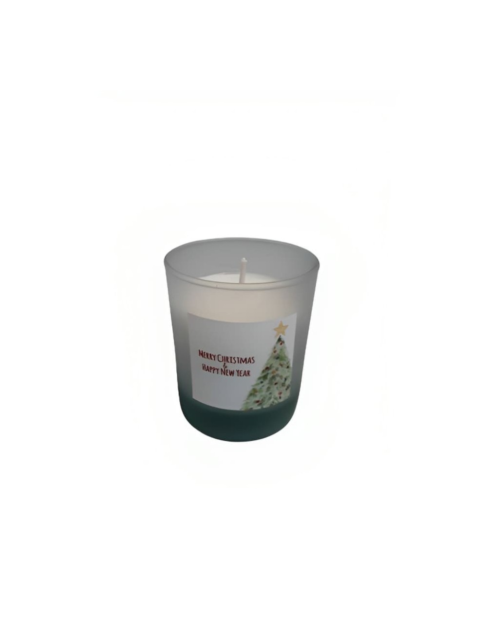 Vela en vaso de vidrio navidad