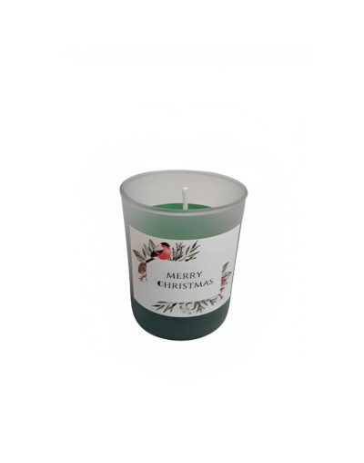 Vela en vaso de vidrio navidad