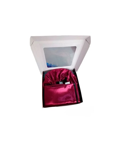 Set de gorro sartín + 2 fundas en satín