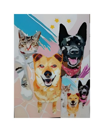 Cuadros pintados a mano de tu mascota de 20x30