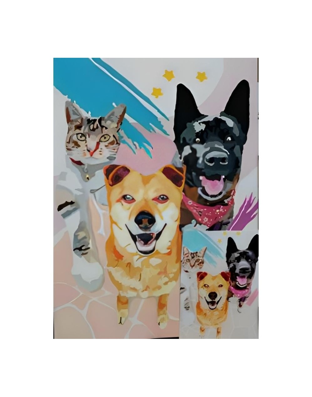Cuadros pintados a mano de tu mascota de 20x30