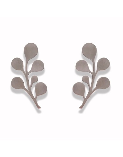 Aretes hojas redondas