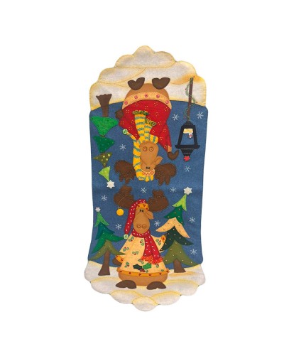 Camino de mesa renos navidad