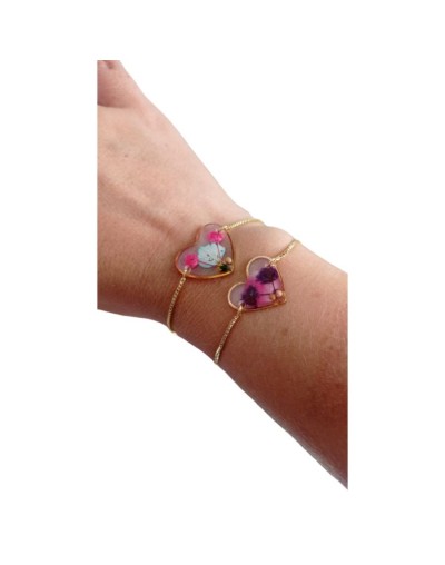 Pulsera pétalos rojos de otoño mujer encapsulado en resina