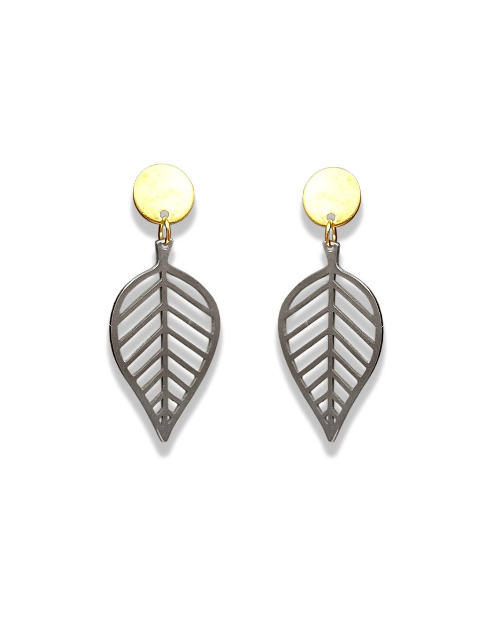 Aretes de acero inoxidable con forma de hoja 