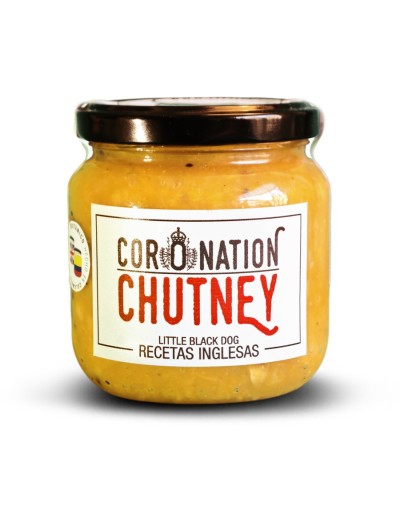 Coronation chutney o conserva británica de mango durazno cebolla albaricoque y especias