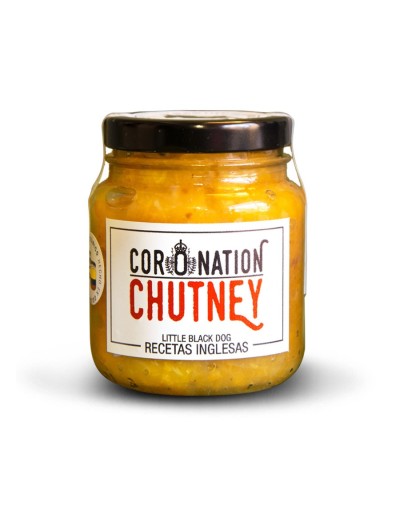 Coronation chutney o conserva británica de mango durazno cebolla albaricoque y especias