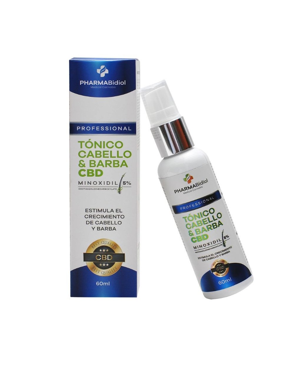 Tonico cabello y barba minoxidil 5% cbd biotina