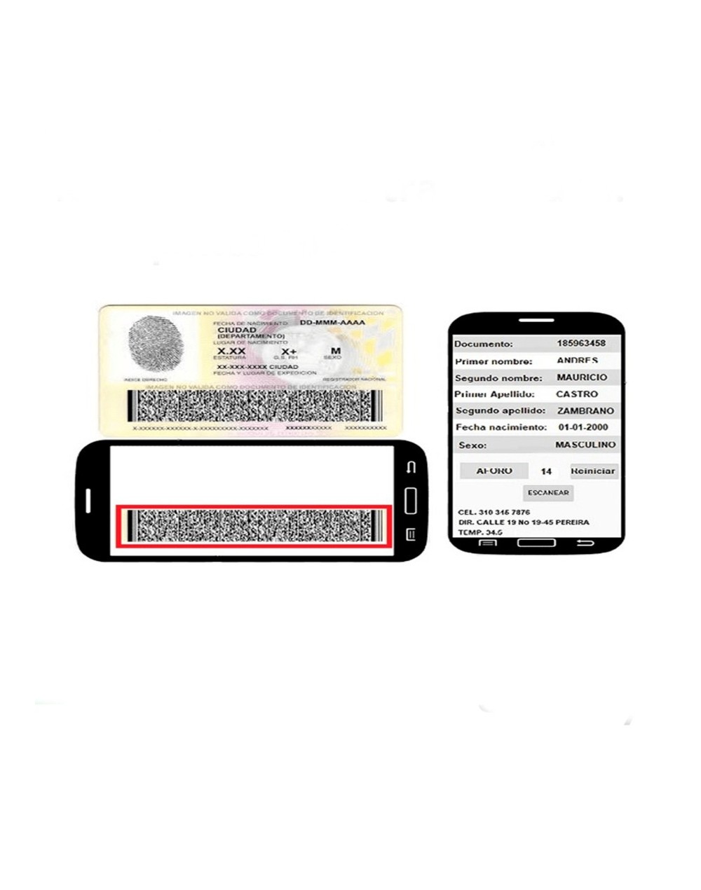 App para capturar la información de un visitante con el código de sus cédula