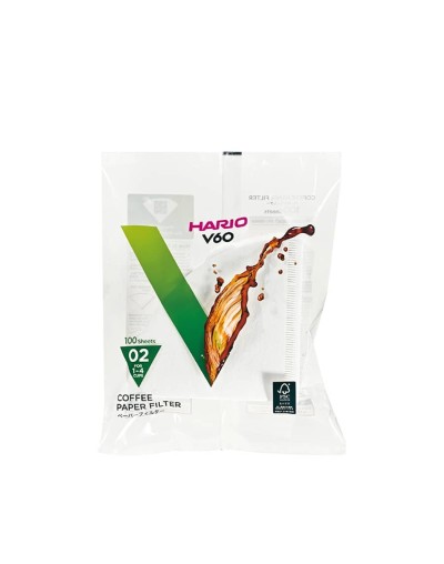 Filtros dripper v60 hario tamaño 2 blancos 100 unidades