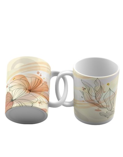 Taza motivacional floral