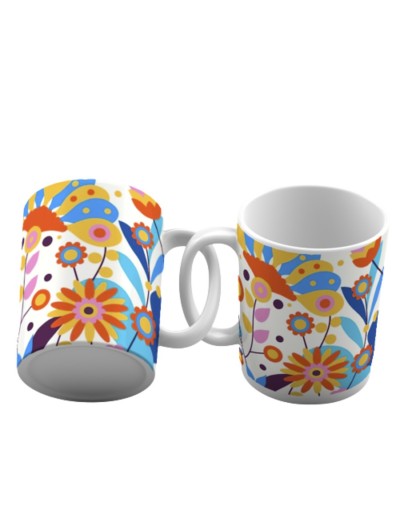 Taza motivacional floral