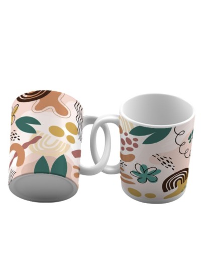 Taza motivacional floral
