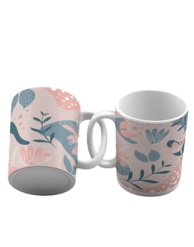 Taza motivacional floral