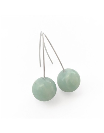 Aretes de amazonita y acero
