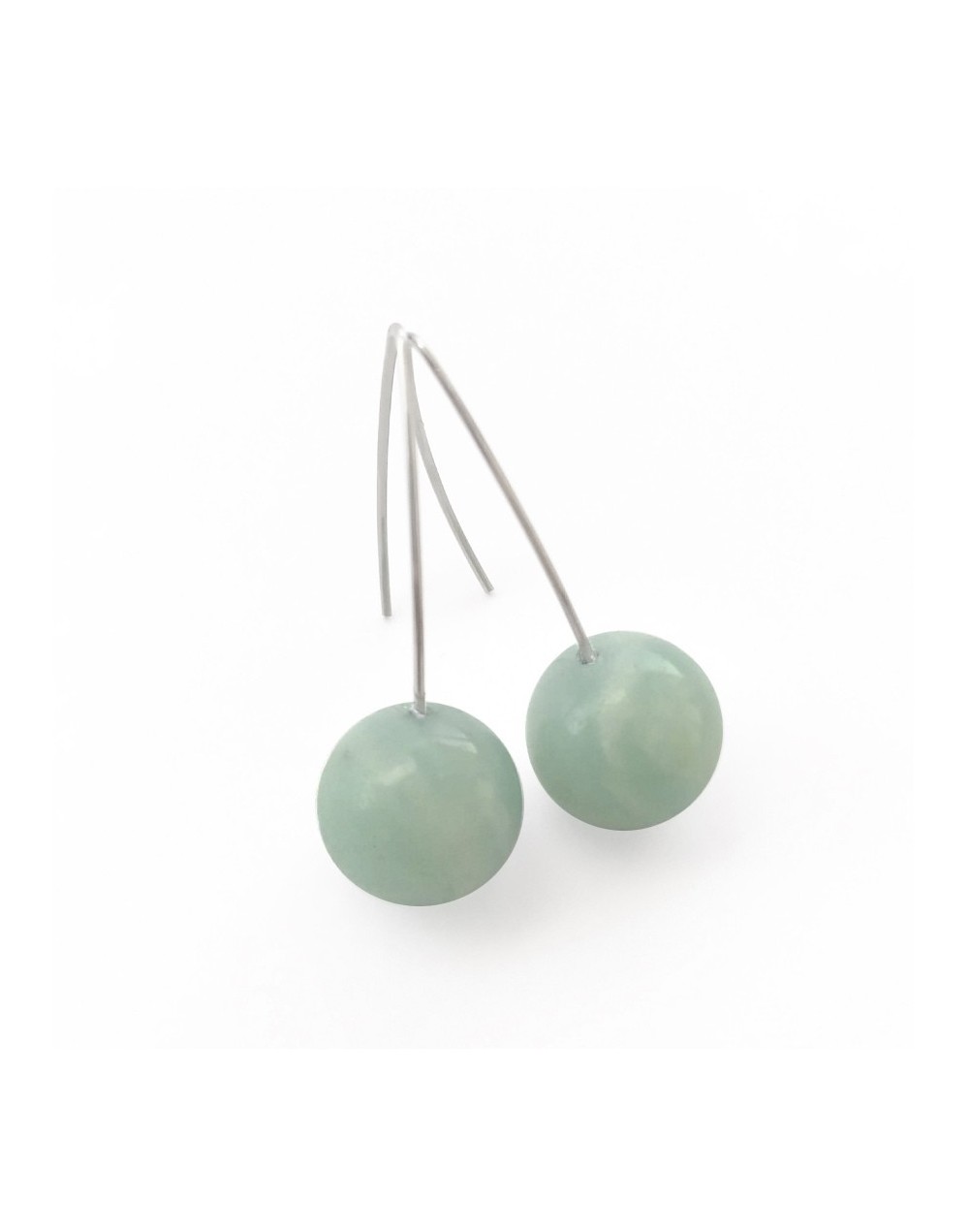 Aretes de amazonita y acero