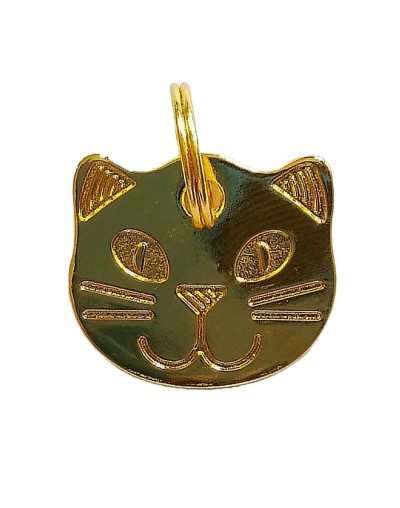 Placa de identificacion forma de cara de gato