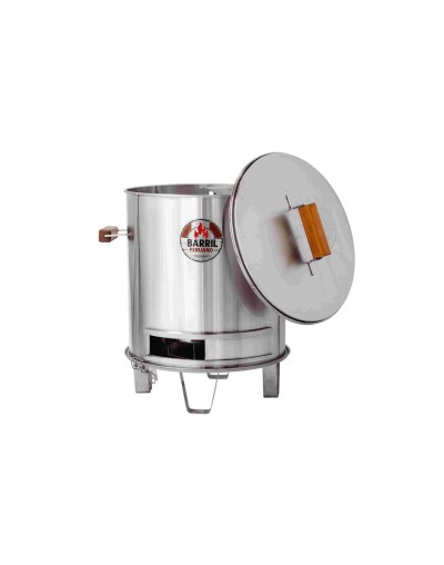 Barril asador y ahumador pequeño en acero inox