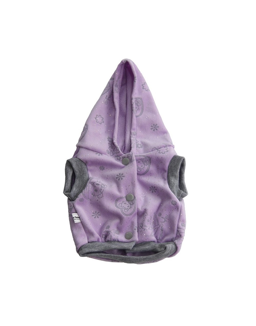 Buso urbano con capota broche talla s peludita ref Morado