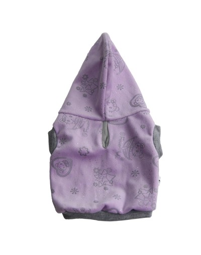 Buso urbano con capota broche talla s peludita ref Morado