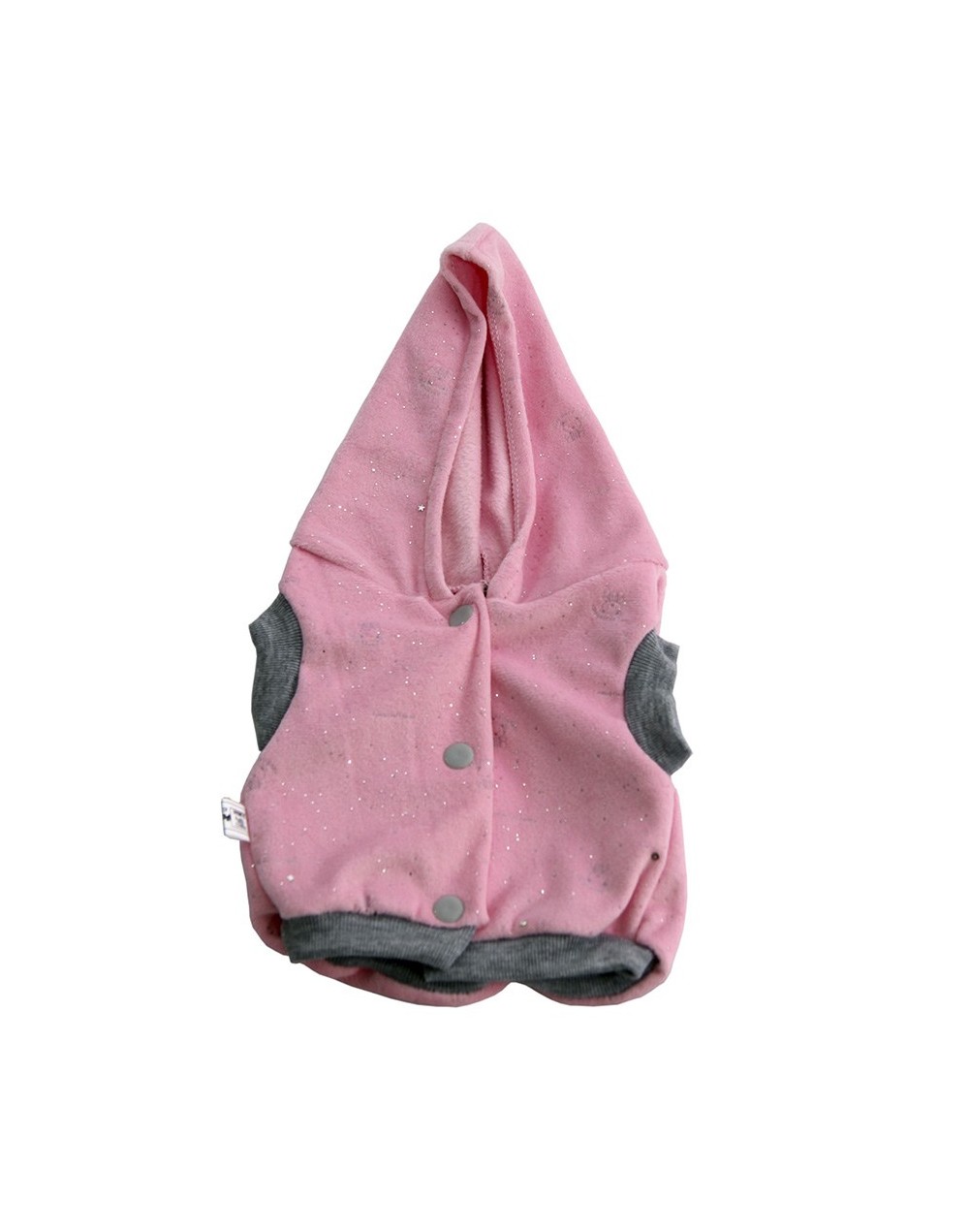 Buso urbano con capota broche talla s peludita ref. Rosado
