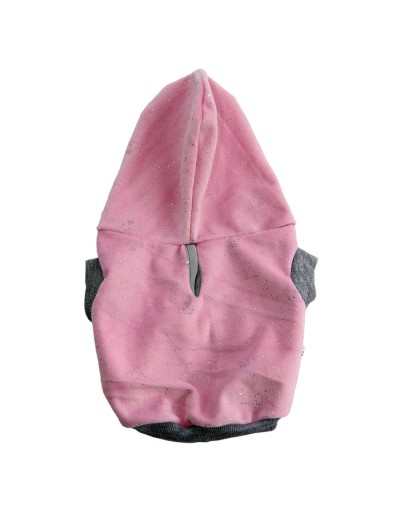 Buso urbano con capota broche talla s peludita ref. Rosado