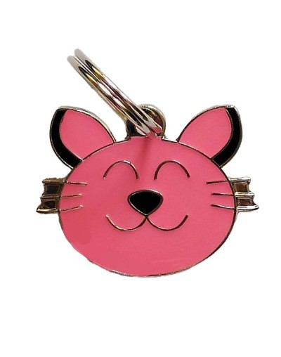 Placa de identificación cara de gato