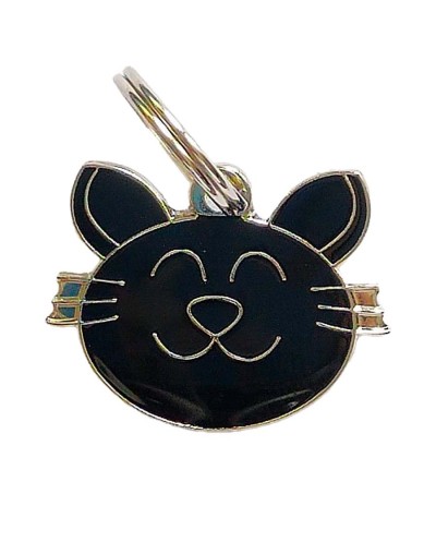 Placa de identificación cara de gato