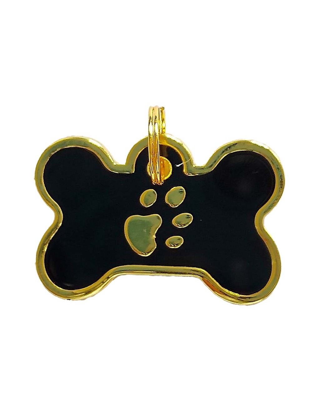 Placa de identificación negra con huella