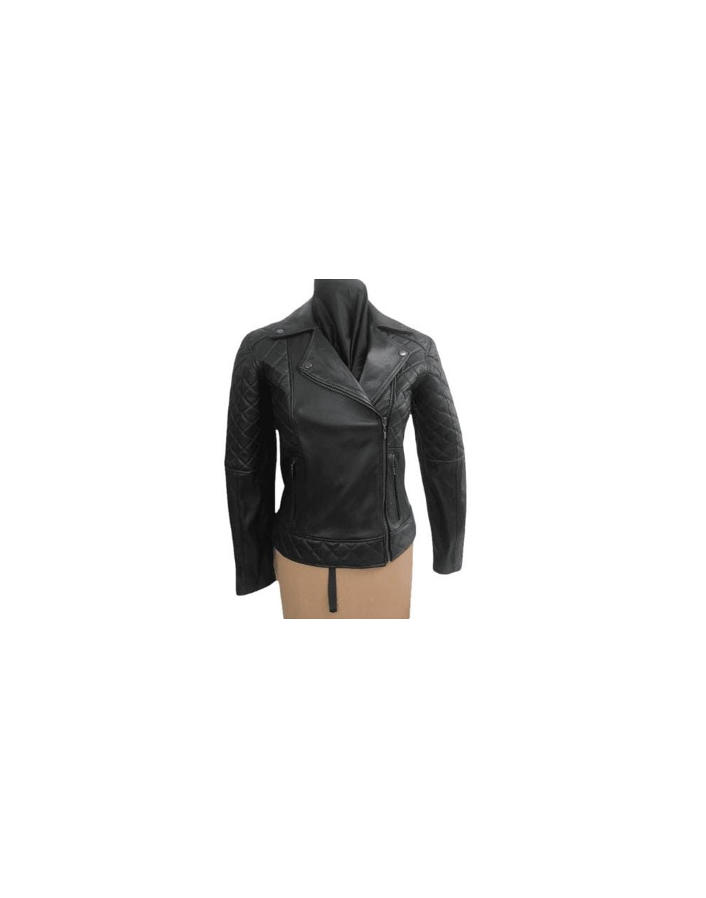 Chaqueta tipo chamarra  en cuero para dama