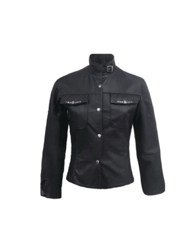 Chaqueta negra camisa cuello 