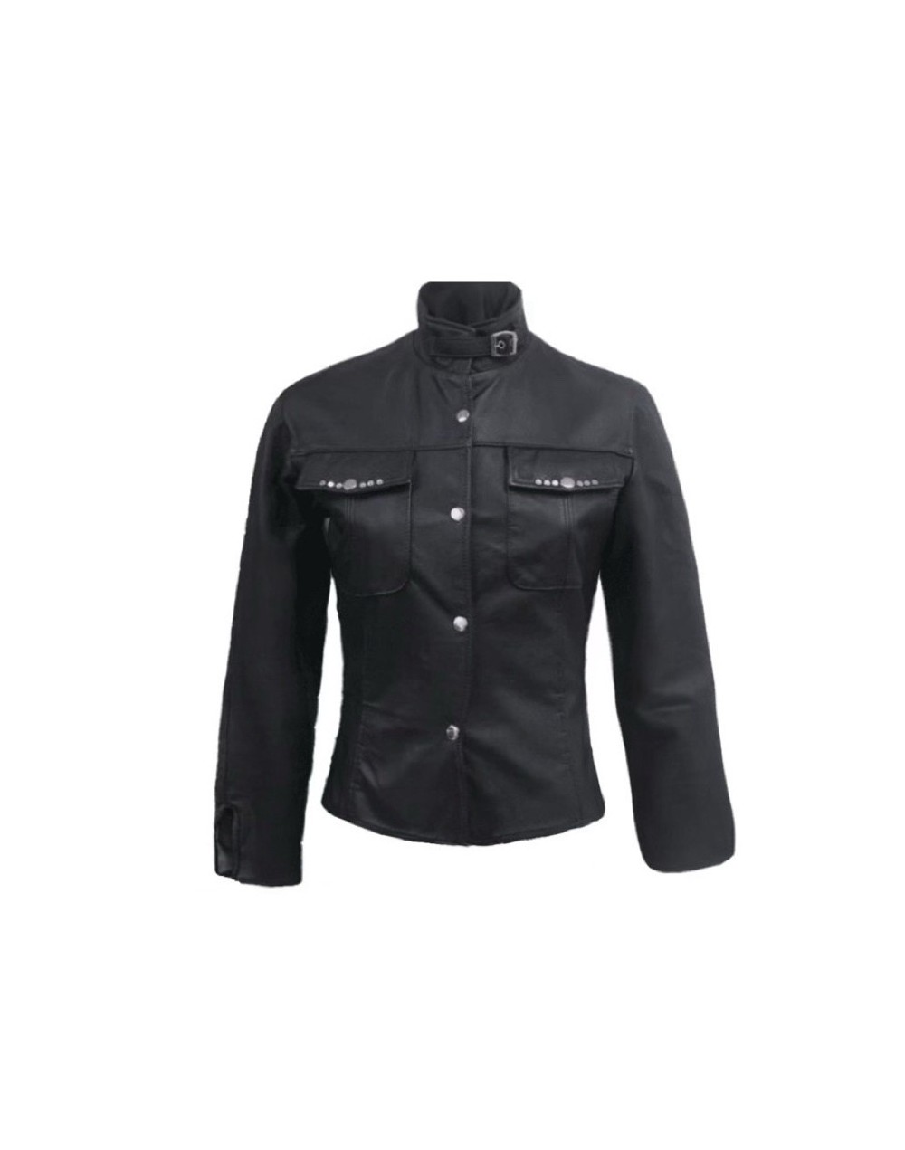 Chaqueta negra camisa cuello 