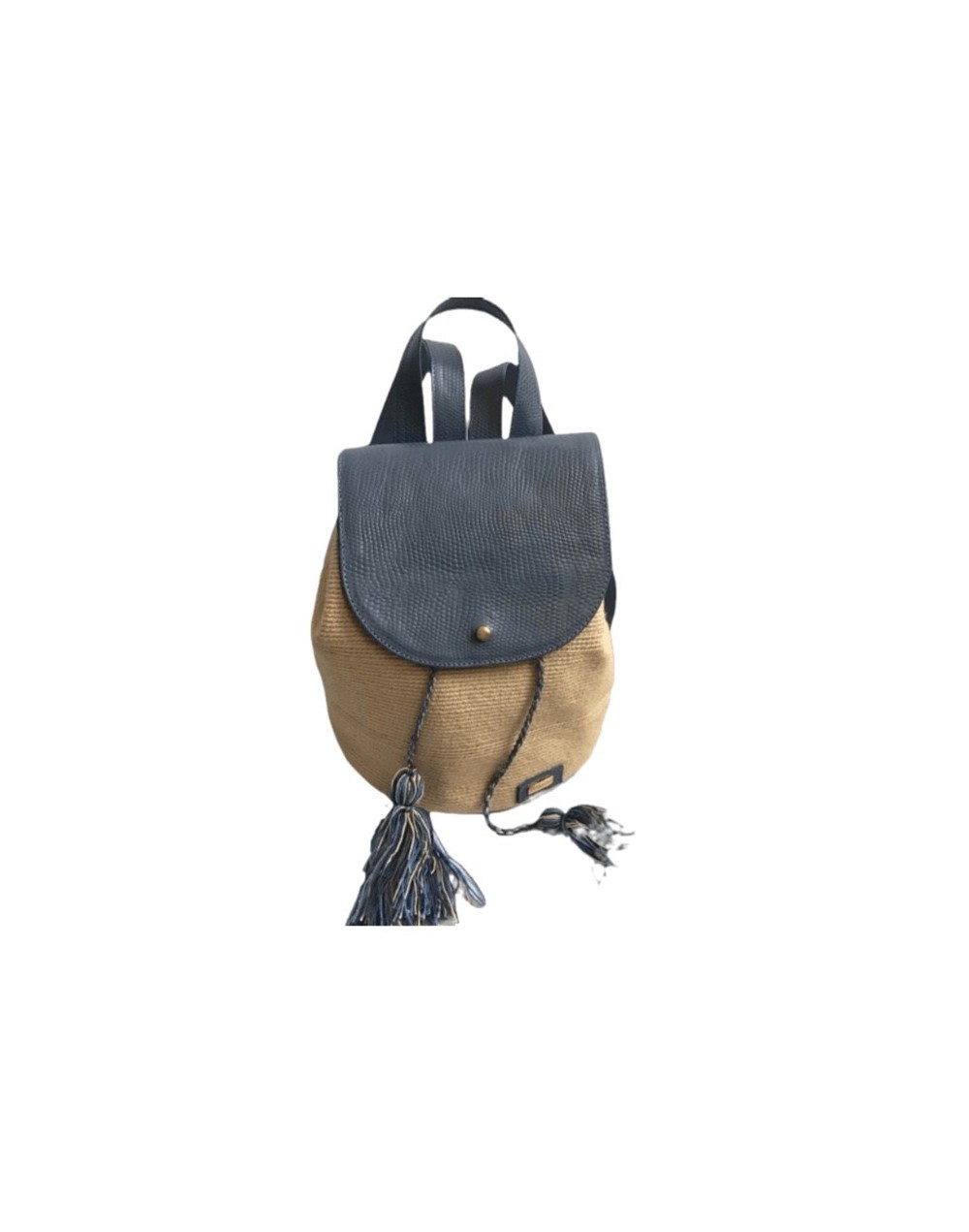 Morral guayu con tapa cuero