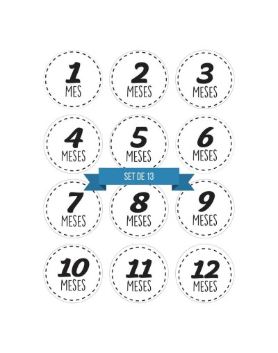 Calcomanías mensuales para el primer año del bebé