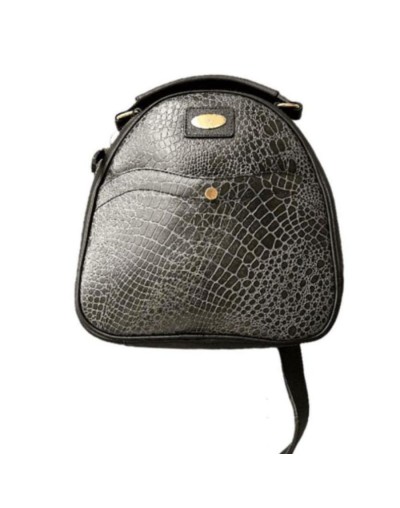 Morral en combinado en cuero y folía.