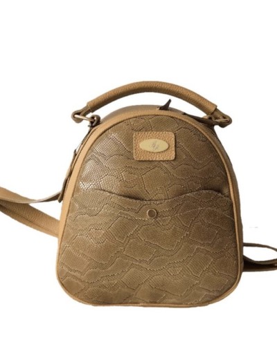 Morral en combinado en cuero y folía.