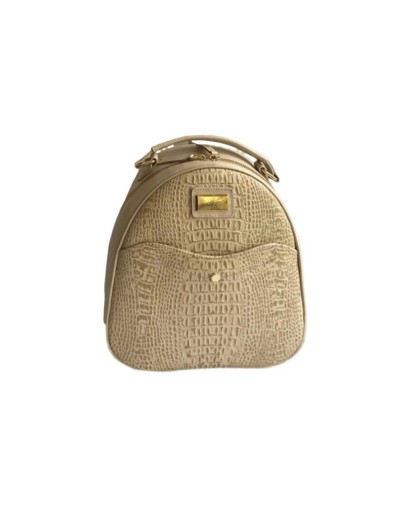 Morral en combinado en cuero y folía.