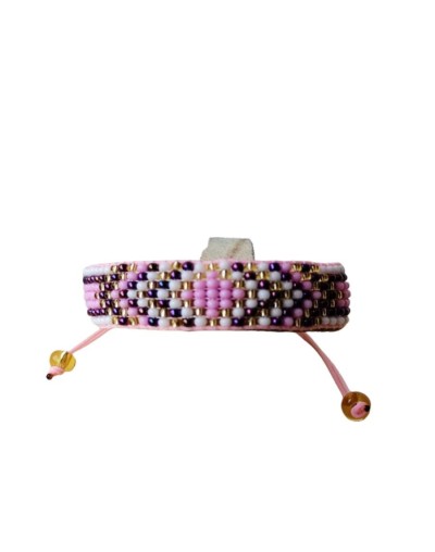 Pulsera tejida en mostacillas