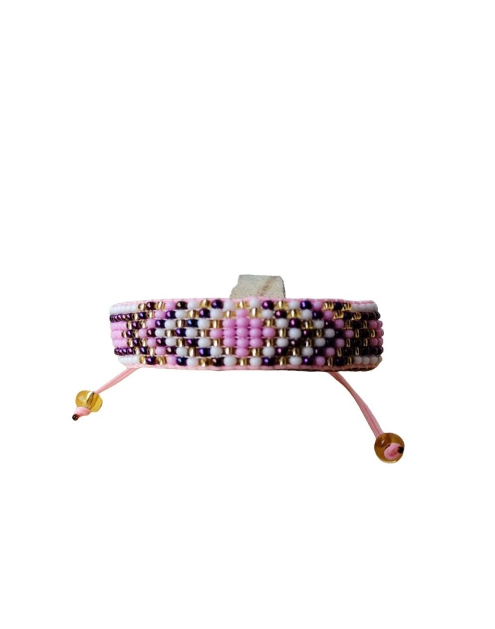 Pulsera tejida en mostacillas