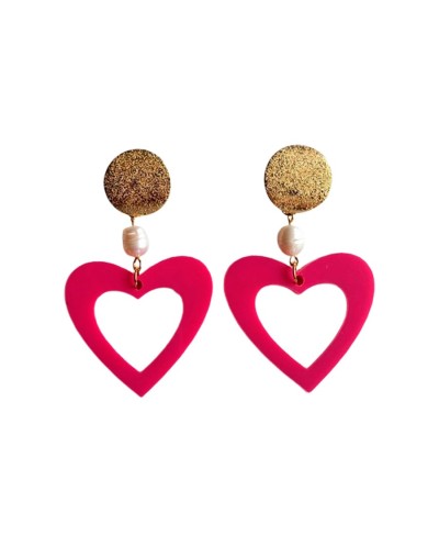 Aretes corazón perla
