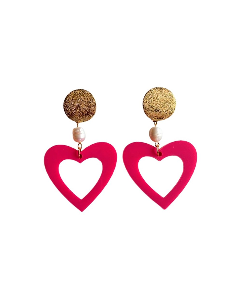 Aretes corazón perla